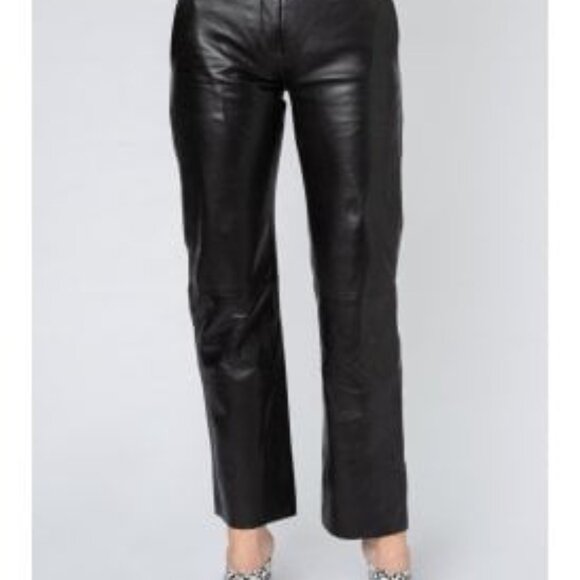 MUUBAA Low-Rise Leather Trousers - Picture 9 of 9